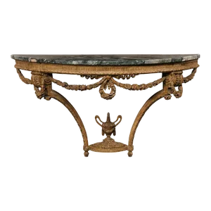 19th Century French Neoclassical Console with Green Marble