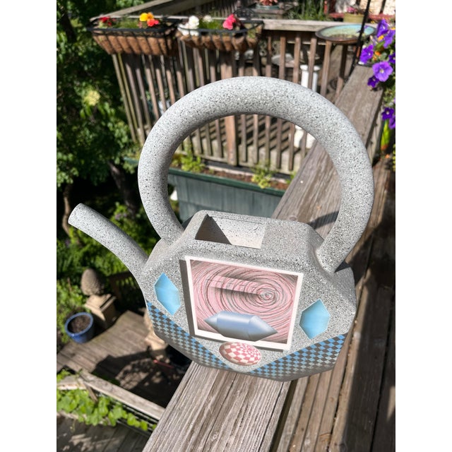 Late 20th Century Late 20th Century Postmodern Graphic Decorative Teapot Sculpture For Sale - Image 5 of 9