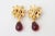 Andrew Springarn Red Gripoix Glass & Gold Plated Clip on Dangle Sculptural Earrings - 2 Pieces For Sale In Miami - Image 6 of 9