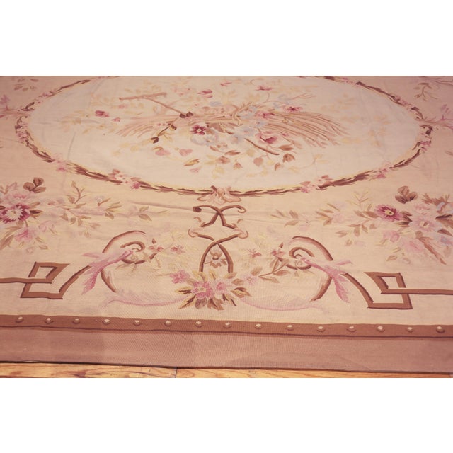 Ivory Nazmiyal Collection Antique French Aubusson Rug For Sale - Image 8 of 10