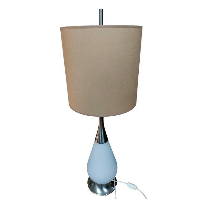 Table Lamp in Nickel-Plated Brass and Opal Glass from Stilnovo, 1960s For Sale - Image 3 of 3