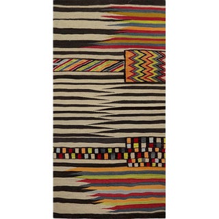 Handwoven Scandinavian Style Kilim Area Rug 3’7″ X 6’8″ For Sale