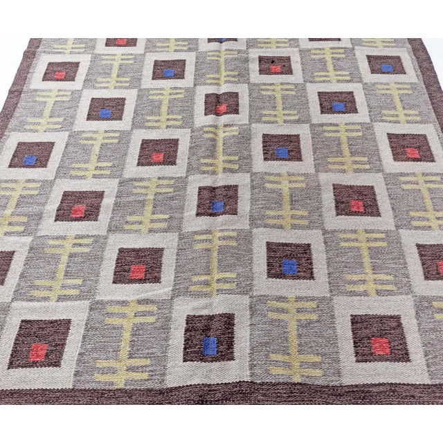 Doris Leslie Blau Vintage Swedish Flat Woven Rug For Sale - Image 4 of 7