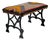 Mid 20th Century Iron Bench With Wool Geometric Design Upholstered Seat For Sale