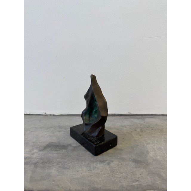 Metal Mid-Century Brazilian Modern Abstract Bronze Sculpture on Granite Base, 1960s For Sale - Image 7 of 12