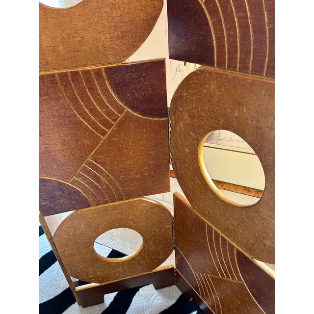 1990s Post Modern Style Hand Crafted Gilded Wood Room Divider by James Johnston For Sale - Image 5 of 18