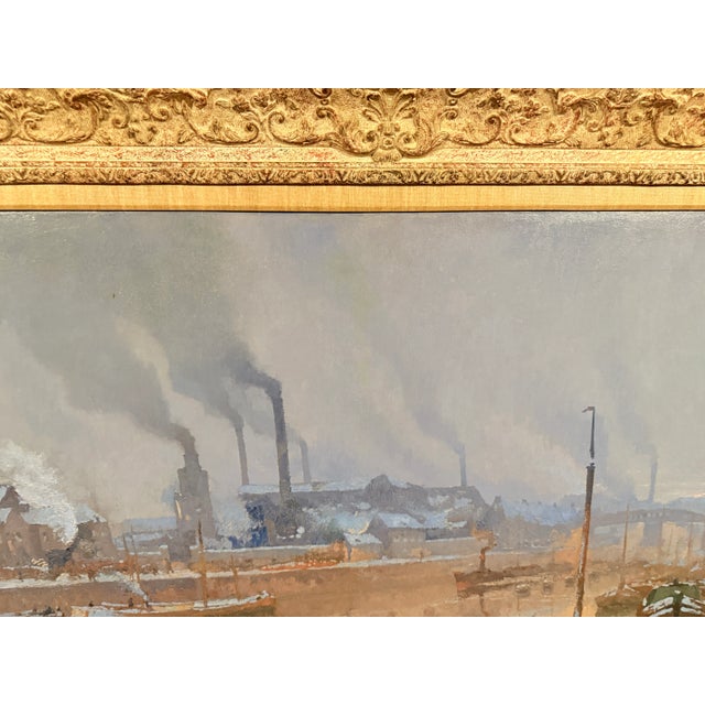 Beaux-Arts Monumental Paul Leduc Seine River Winter Paris Landscape C. 1911 For Sale - Image 3 of 18