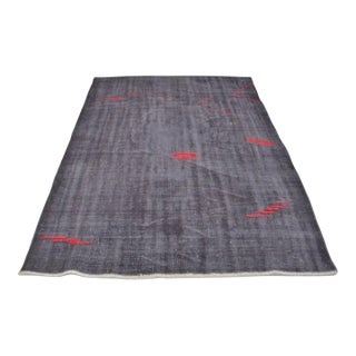 Mid 20th Century Modern Faded Black Anatolian Rug For Sale