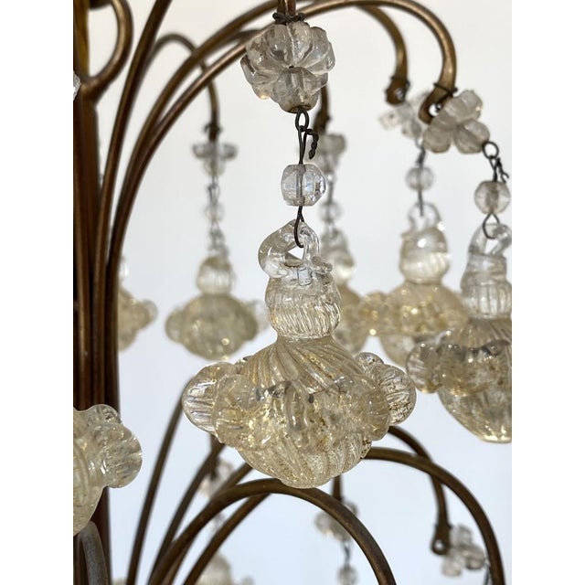 Mid-Century Modern Chandelier with Murano Drops, 1960s For Sale - Image 3 of 7