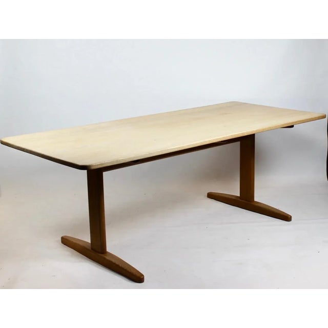 Beige Oak Model 18 Shaker Dining Table by Børge Mogensen, 1960s For Sale - Image 8 of 8