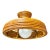 Restored Mid-Century Hanging Rattan Ceiling Lamp Chandelier W/ Center Globe For Sale