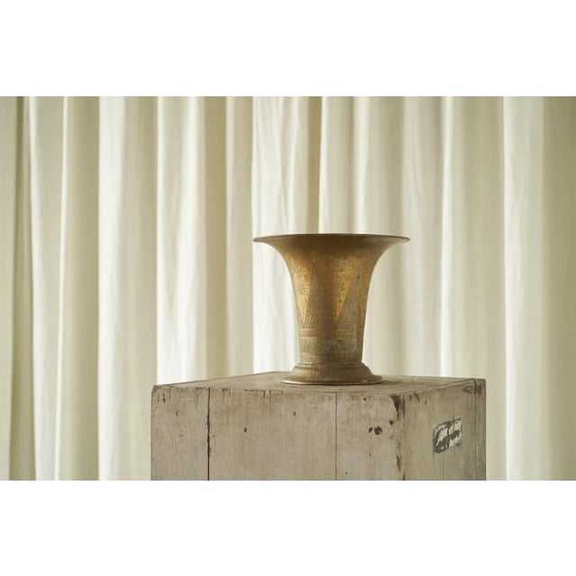 Antique Intricately Decorated Vase in Hand Chased Copper, 1940s For Sale - Image 4 of 11