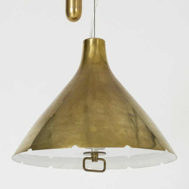 Brass ceiling lamp by Paavo Tynell For Sale - Image 3 of 8