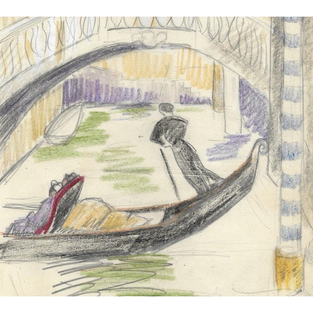 Grace Spongberg (American, 1906-1992) "Venice" oil pastel on paper, titled and estate stamp on reverse. Grace Spongberg...