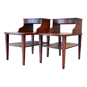Pair of Vintage Mersman Mahogany Side Tables