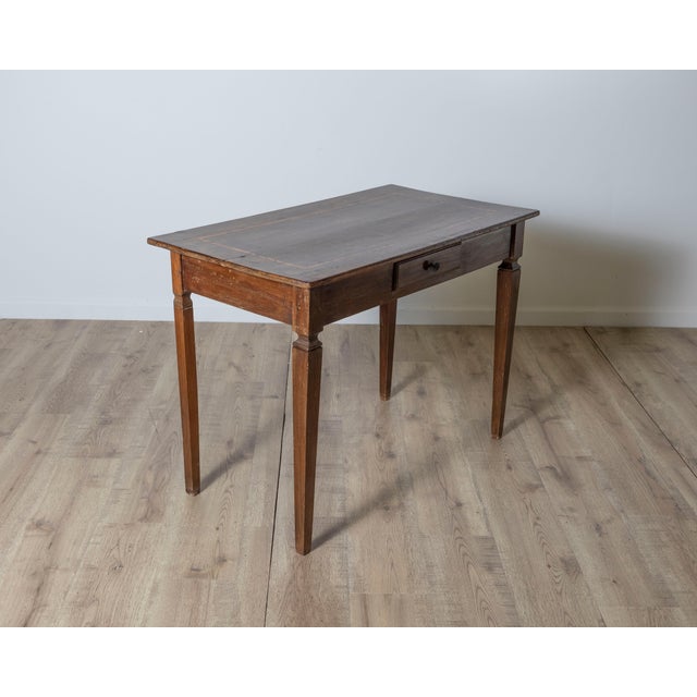 Late 18th Century Louis XVI Walnut Table with Inlaid Top , Emilia, Late 18th Century For Sale - Image 5 of 10