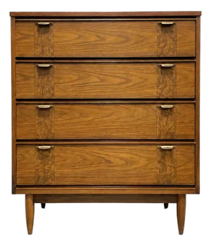Mid Century Modern Walnut Dresser / Highboy, C. 1960's