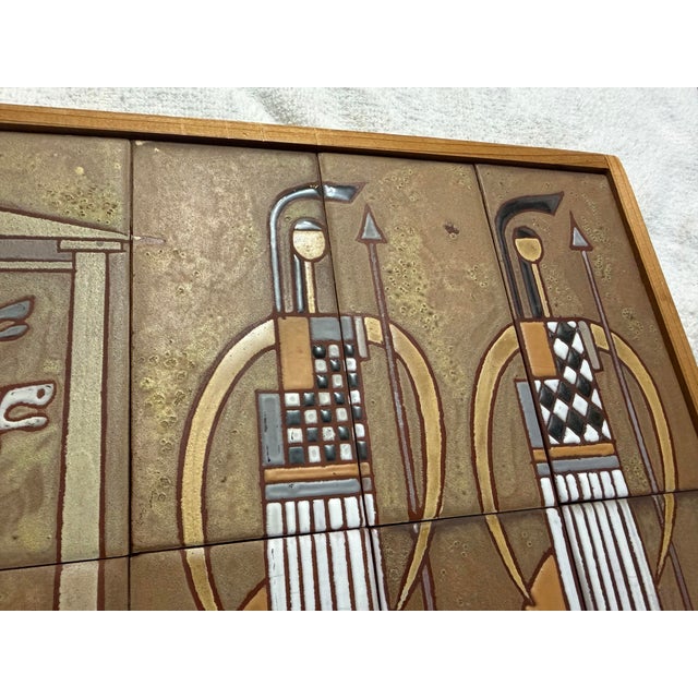 Ceramic Multi-Tile Ceramic Mural Titled "Composition With Warriors" (Or "Classical Age Warriors") by the Renowned Greek Ceramist Panos Valsamakis (1900–1986). For Sale - Image 7 of 12