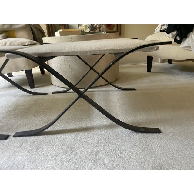 Transitional X- Base Ottomans For Sale - Image 3 of 5