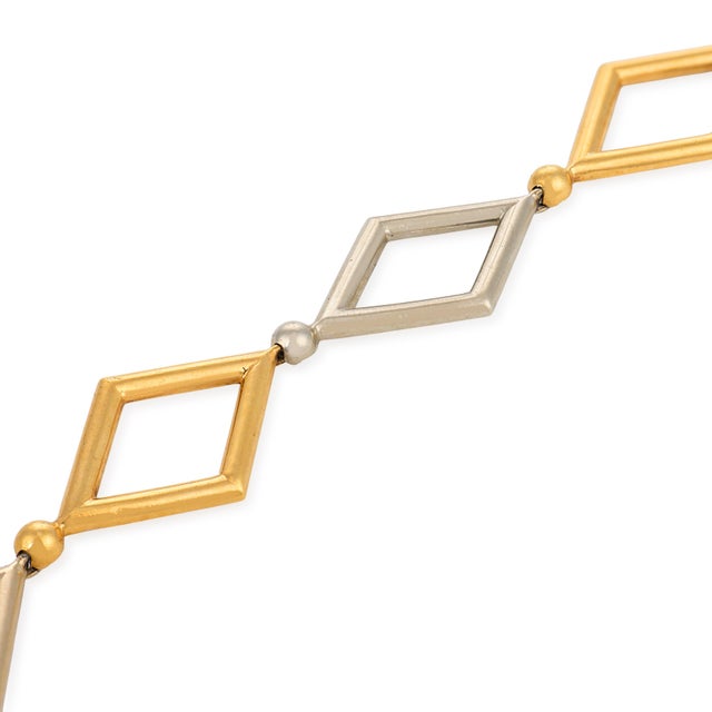 Contemporary Chaumet French Vintage 18k Yellow and White Gold Bracelet For Sale - Image 3 of 5