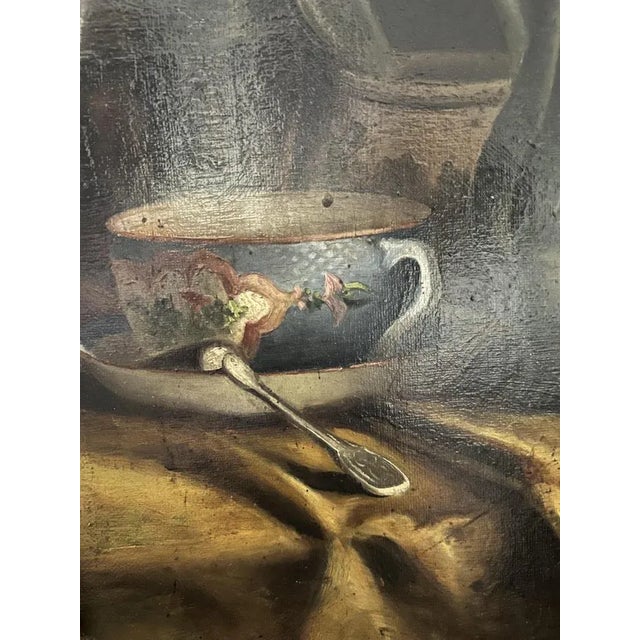 Henry Ducloux, Tea Time, 1882, Oil on Canvas, Framed For Sale - Image 6 of 12
