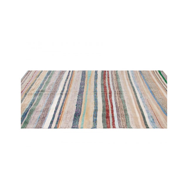 Vintage Striped Turkish Rag Rug - 5`2" X 10`5" For Sale - Image 4 of 6