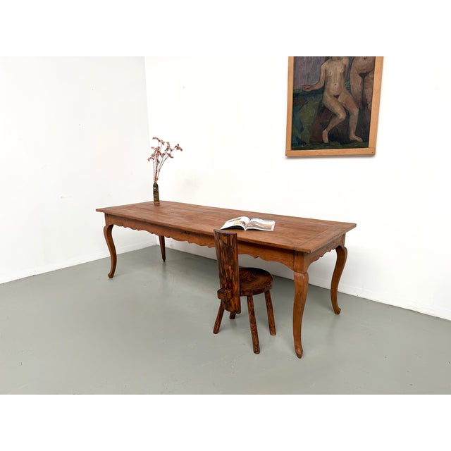 Large Cherrywood Farmhouse Table, 1900s For Sale - Image 4 of 18