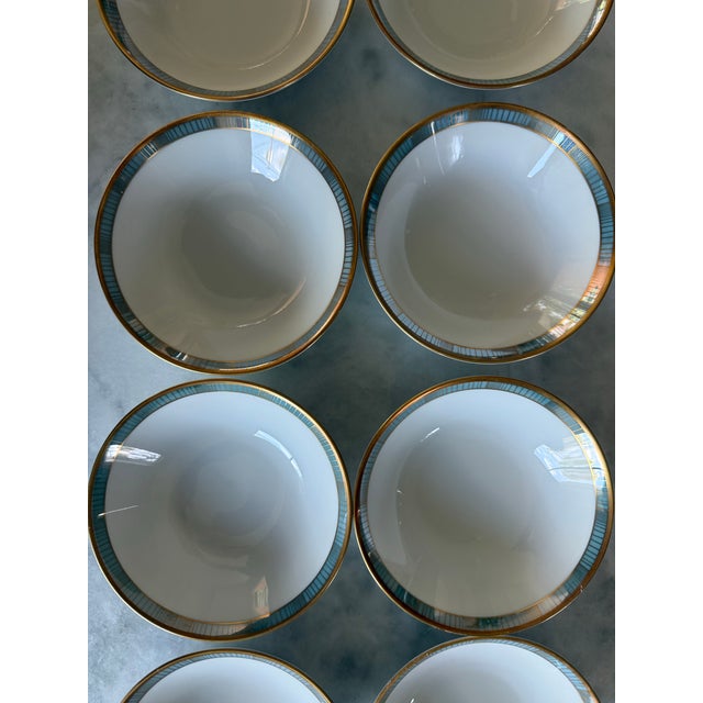 Mid Century Rosenthal Small Bowls in the Continental Blue Band Gold Lines Pattern - Set of 4 For Sale - Image 10 of 10