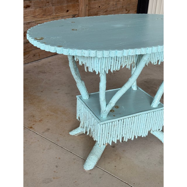 Late 20th Century Coastal Rustic Custom-Made Driftwood and Twig Center Table For Sale - Image 9 of 12