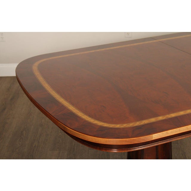 Brown Henredon Historic Natchez Collectiom Banded Mahogany Extendable Dining Table For Sale - Image 8 of 12