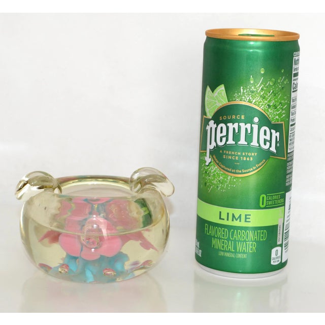 Glass Murano Triple Cased Flower Pink & Baby Blue Glass Bowl Italy Mid-Century 1960s For Sale - Image 7 of 11