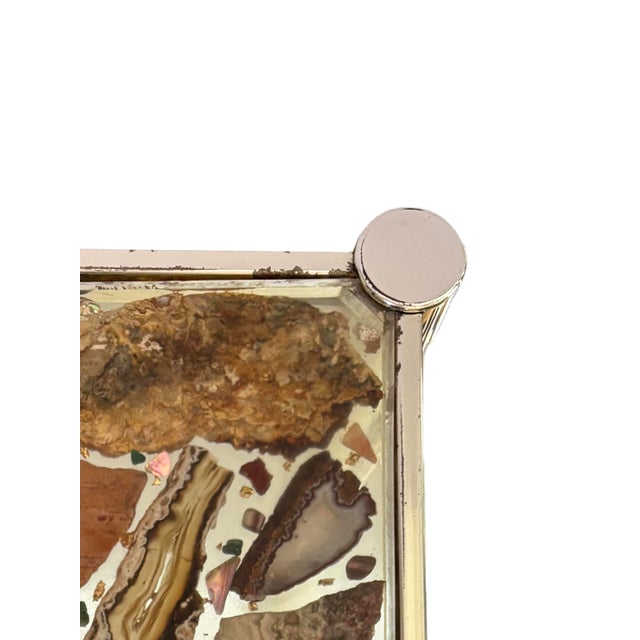 Gold Mid 20th Century Grand Tour Style Marble Pattern in Resin Drink or Side Table For Sale - Image 8 of 8