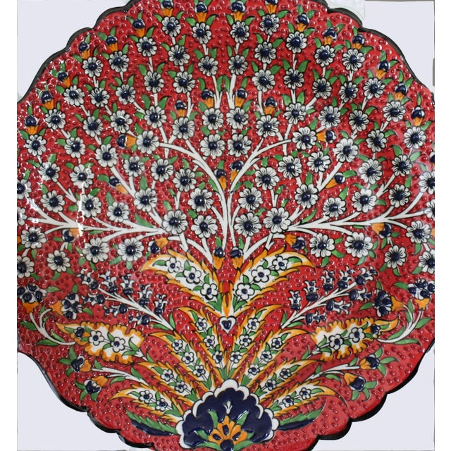 2010s Decorative Handmade Turkish Wall Plates - A Pair For Sale - Image 5 of 6