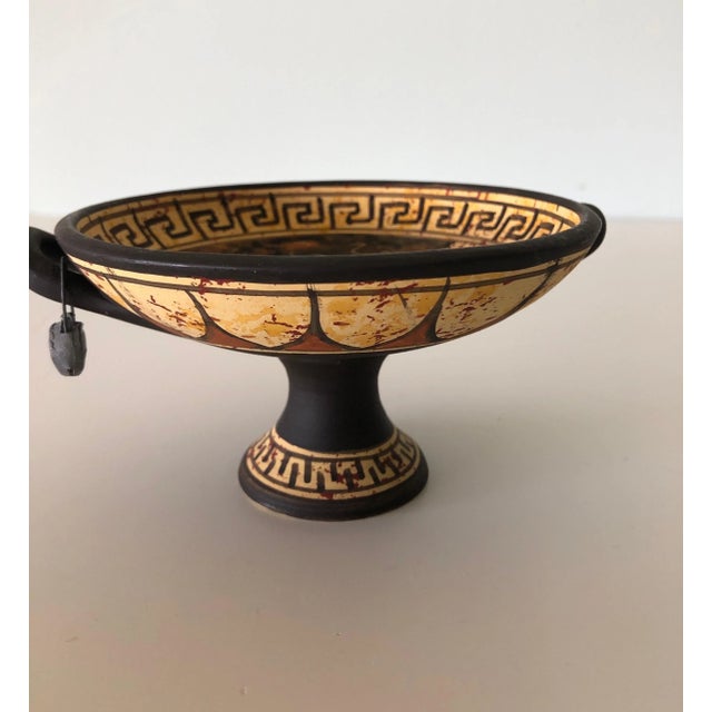 1990s Vintage Hand Painted Footed Krater Mini Decorative Bowl For Sale - Image 5 of 9