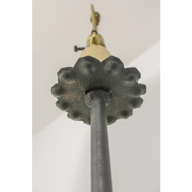 Metal Wrought Iron Candlestick Style Table Lamp For Sale - Image 7 of 12
