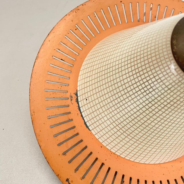 Mid-Century Minimalist Brass and Metal Hanging Light in the style of Stilnovo, Italy, 1950s For Sale - Image 15 of 16