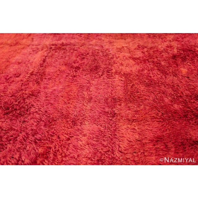 Mid 20th Century Nazmiyal Collection Vintage Moroccan Red Shag Berber Rug For Sale - Image 5 of 8