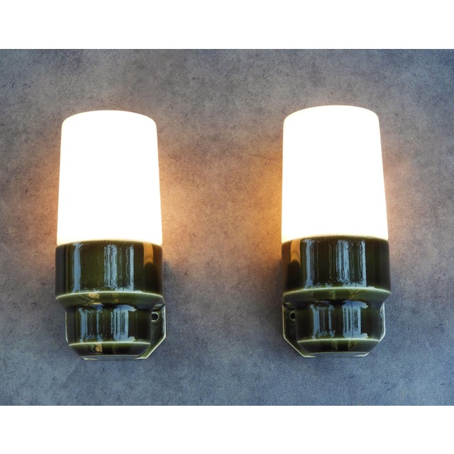 1970s Mid-Century Modern Swedish 6081 Porcelain Wall Lights from Ifö, 1970s, Set of 2 For Sale - Image 5 of 9