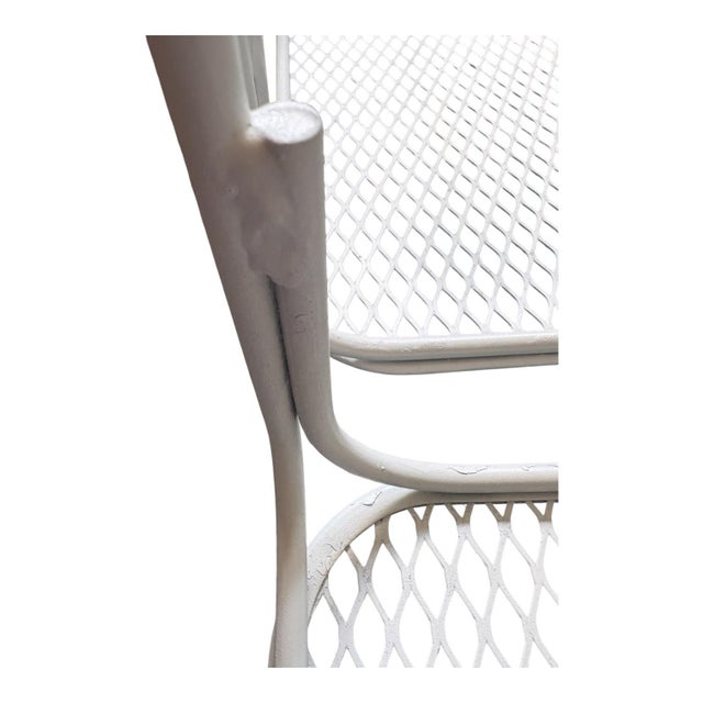 Vintage Mid-Century Modern Wrought Iron & Mesh Nesting Patio Side Tables - Set of 2 For Sale - Image 11 of 11