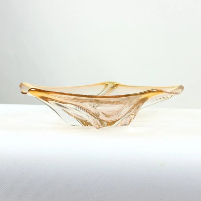 Orange Art Glass Bowl by Frantisek Zemek for Sklana Mstisov, 1960s For Sale - Image 8 of 8