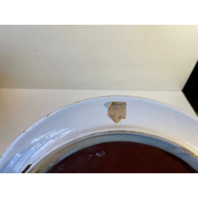 1970s Mid-Century Italian Ceramic Round Wall Mirror, 1970s For Sale - Image 5 of 7