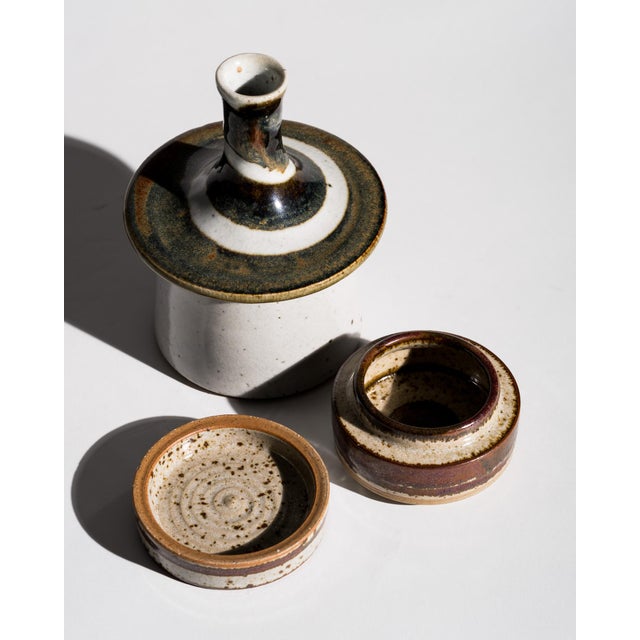 Mid-Century Modern Danish Studio Ceramic Ensemble by Jette Andersen & Marianne Starck for Michael Andersen, Bornholm, Denmark, 1970s, Set of 2 For Sale - Image 3 of 17