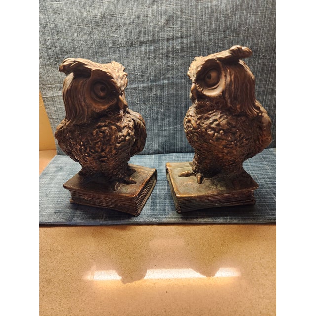 Vintage Owl Bookends For Sale In San Antonio - Image 6 of 6