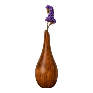 Vintage, Wood Mid Century Vase For Sale