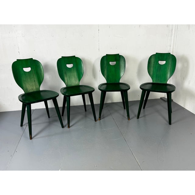 1960s Swedish Green Pine Chairs from Svensk Fur, 1950s, Set of 4 For Sale - Image 5 of 11