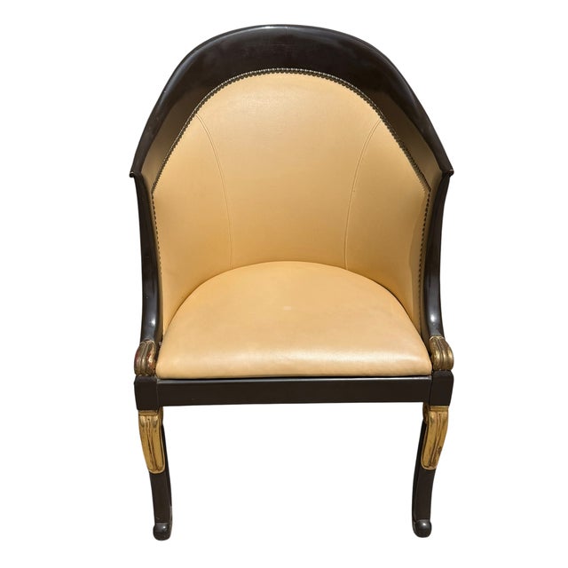 1 of 2 Hendrix Allardyce Regency Style Ebonized & Giltwood Club Chair For Sale - Image 4 of 4