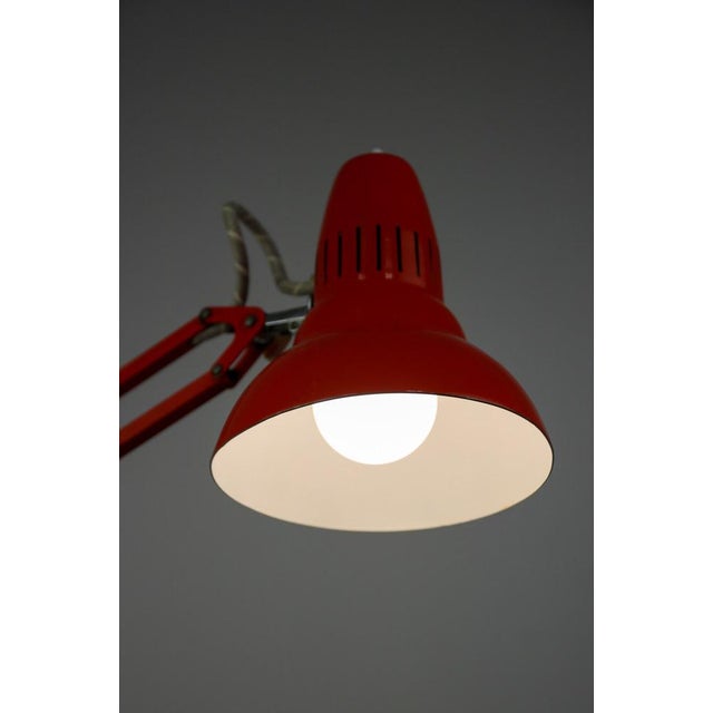1980s Orange Adjustable Achitect Table Lamp by Luxo, 1970s For Sale - Image 5 of 15