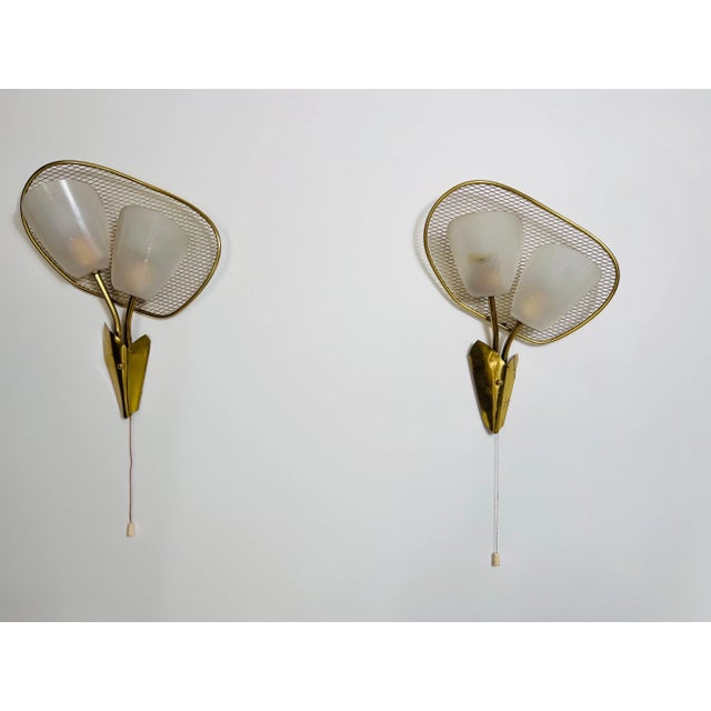 Mid-Century Modern Mid-Century Brass and Plexi Glass Wall Lamps, Italy, 1960s - A Pair For Sale - Image 3 of 12