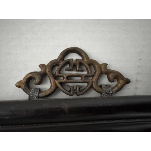 Vintage Reverse Painting on Glass of Chinese Elder For Sale - Image 11 of 12