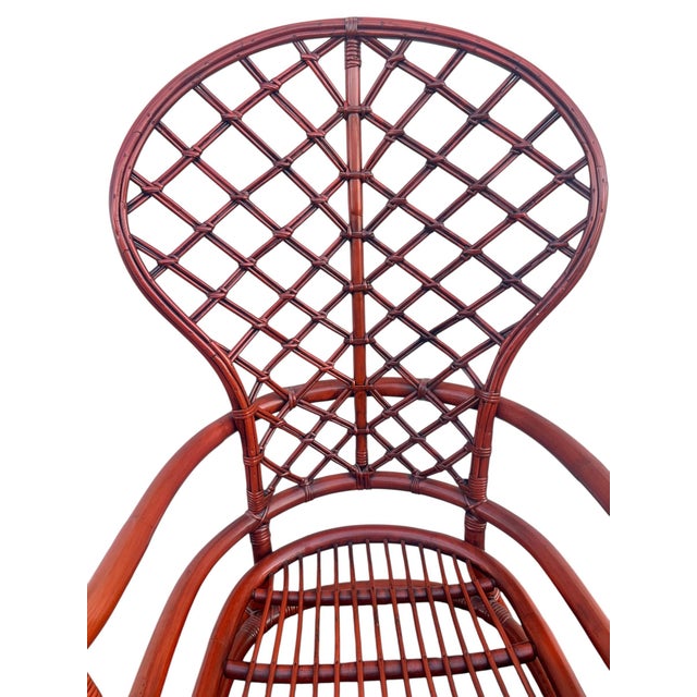 1960s Mid-Century Ratan Bamboo Attributed to Ficks Reed Peacock Chair For Sale In Phoenix - Image 6 of 12